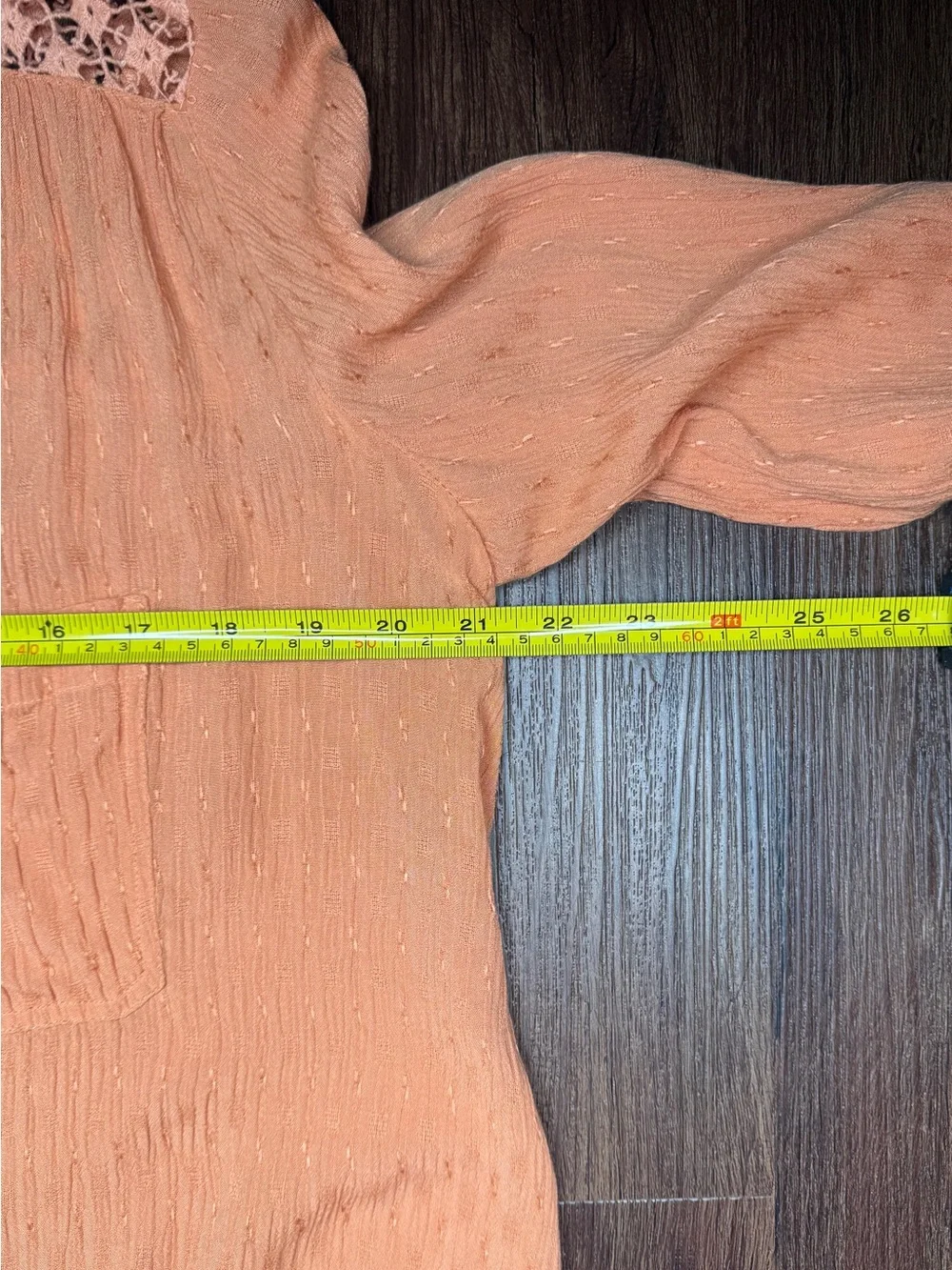 Free People Peach Crochet Lace Back Boho Blouse S